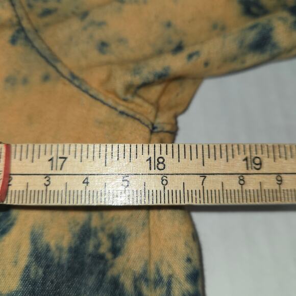 Thrill Jeans Women Medium Button Up Hi Low Shirt Tie Dye Roll Tab Distressed 1.5 - Picture 10 of 12